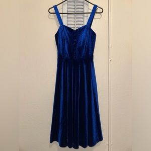 BELLE POQUE Velvet 1950s Retro Vintage Sleeveless Cocktail A-Line Dress